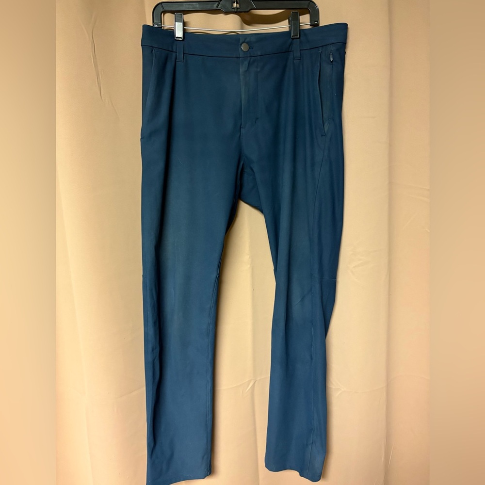 Lululemon Commission Slim-Fit Pants In Blue 33x30 Stretch Fabric